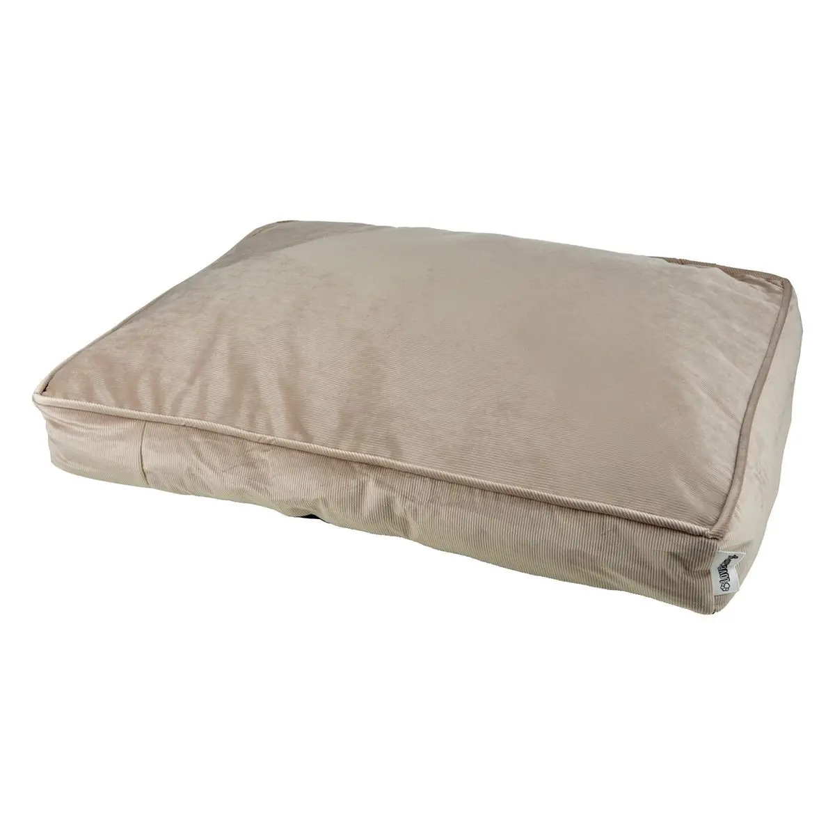 Coussin Rectangle Chien & Chat Velours «Crafty» 100cm Noisette