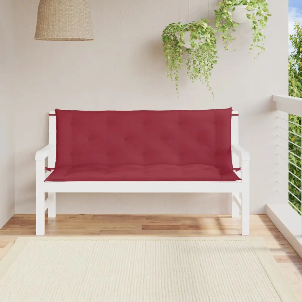 Coussins de Banc Extérieur Tissu Oxford Résistant à l’Eau Lot de 2 Rouge Bordeaux 150x50cm – ComfortXL Outdoor Living