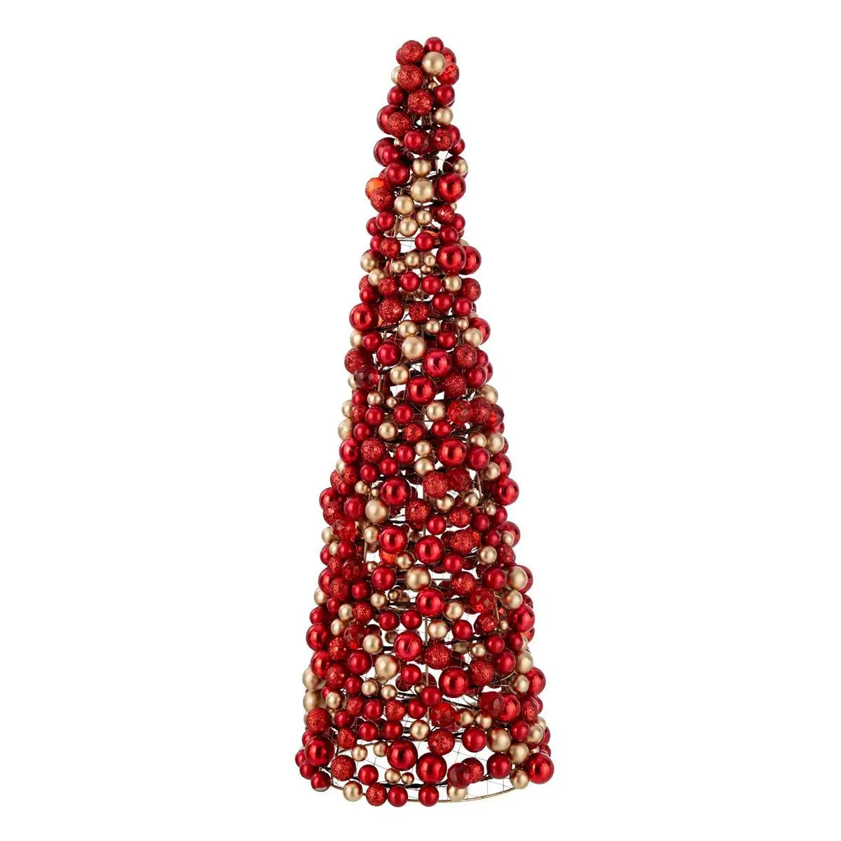 Cône de Noël avec Boules «Gavin» 70cm Rouge