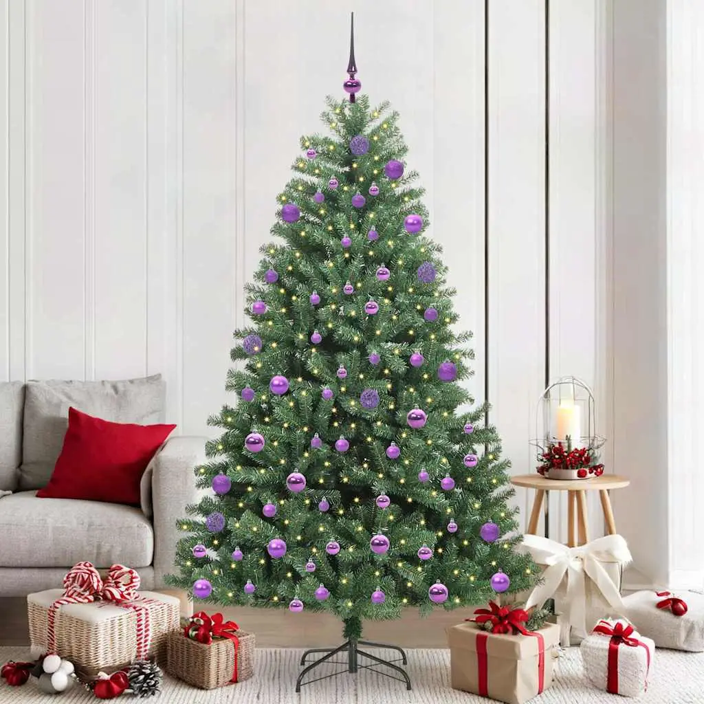 Créez la Magie de Noël : Sapin Artificiel 210 cm avec LED Scintillantes et Décorations Complètes – ComfortXL Outdoor Living