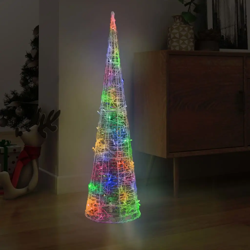 Cône lumineux décoratif pyramide à LED Acrylique Coloré 120 cm vidaXL 329808