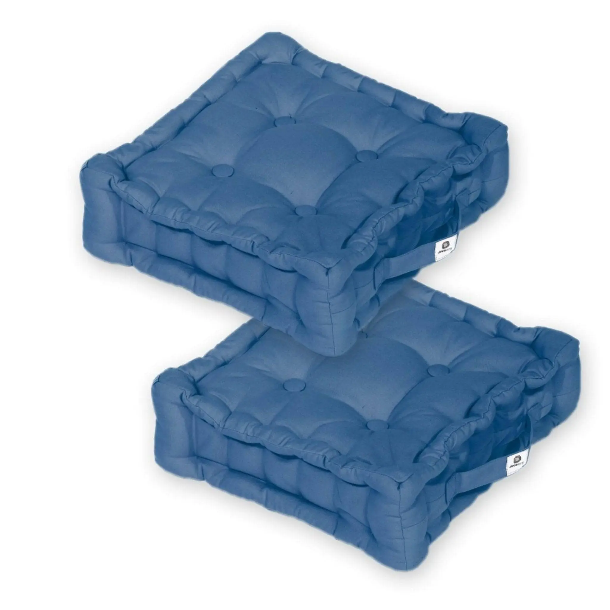 Coussin de sol lot de 2 – 40 x 40 cm Bleu Petrole – Déco arts
