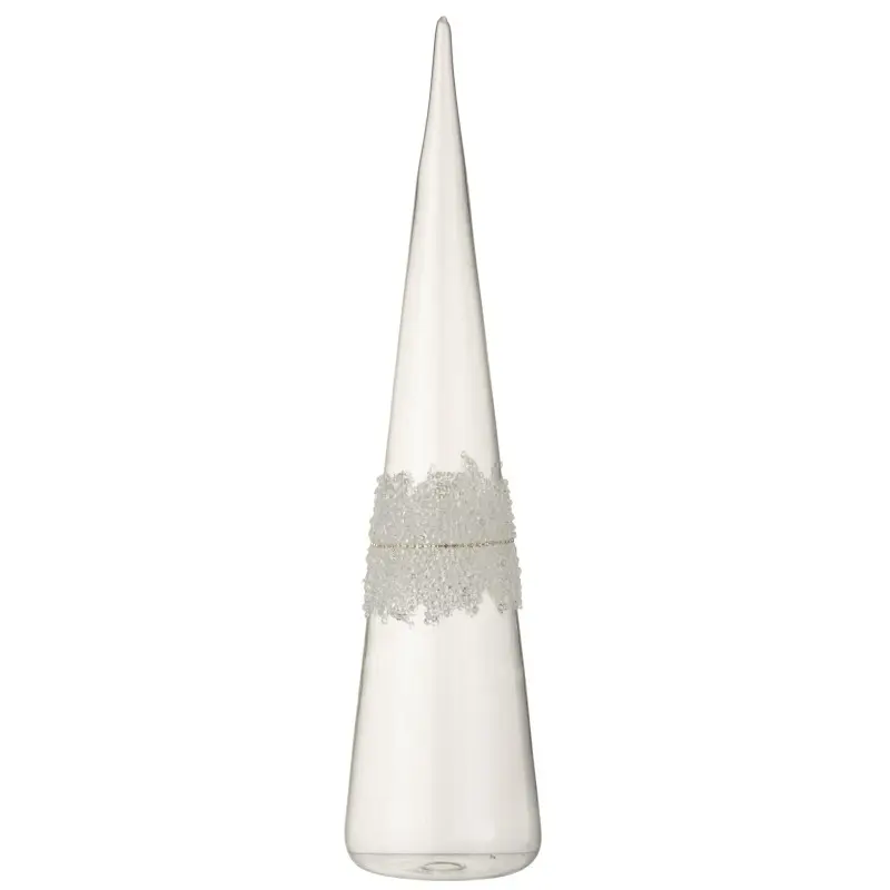 Cône décoratif en verre transparent 10x10x42 cm – J-Line
