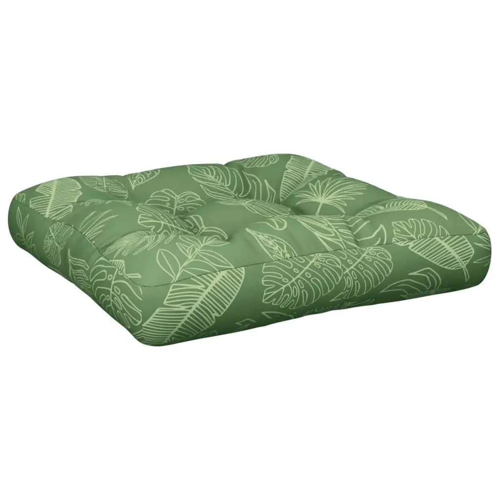 Coussin de palette à motif de feuilles 60×61,5×10 cm tissu Maison Chic
