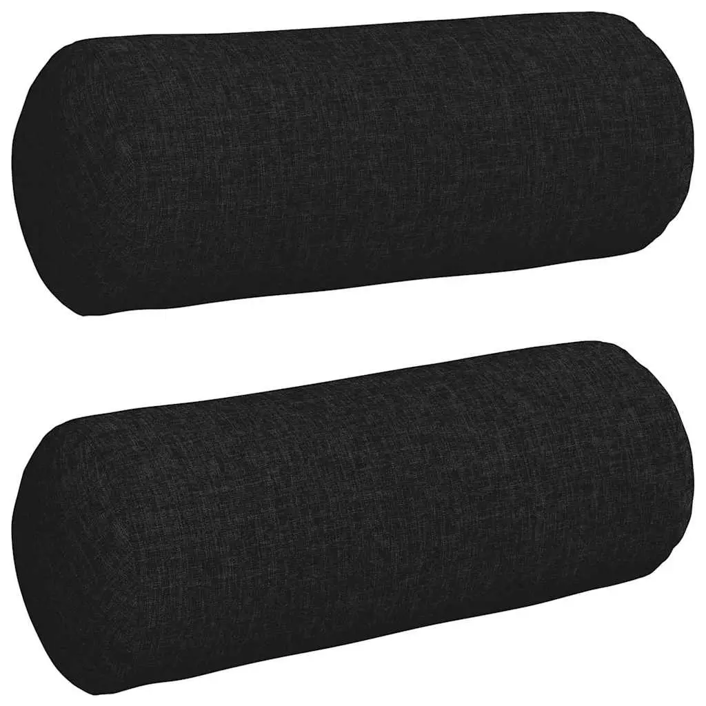 Coussins d’accent 2 pcs Noir Ø 15 x 40 cm tissu Maison Chic