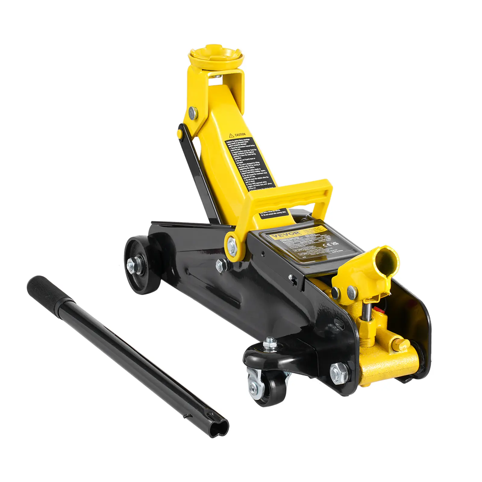 VEVOR Cric rouleur 2T profil bas, ht. levage 125,2-335 mm, pompe rapide piston unique, camion/SUV.