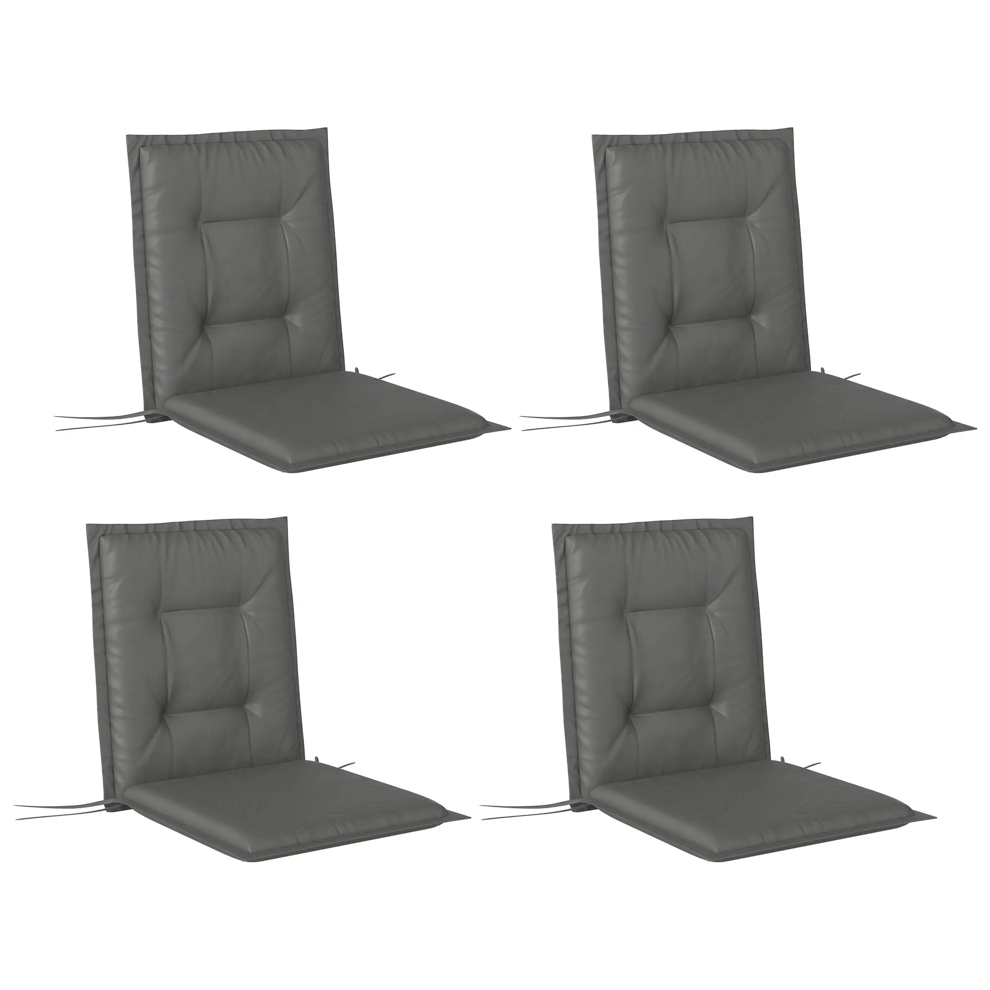 Lot 4 Coussins Chaise Polyester Jardin Extérieur Assise Dossier Déperlant 100x50cm Gris – ComfortXL Outdoor Living