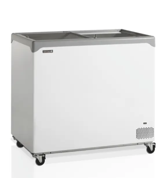Congélateur coffre de crème glacée élégant avec couvercles coulissants vitrés plats 218 L – TEFCOLD