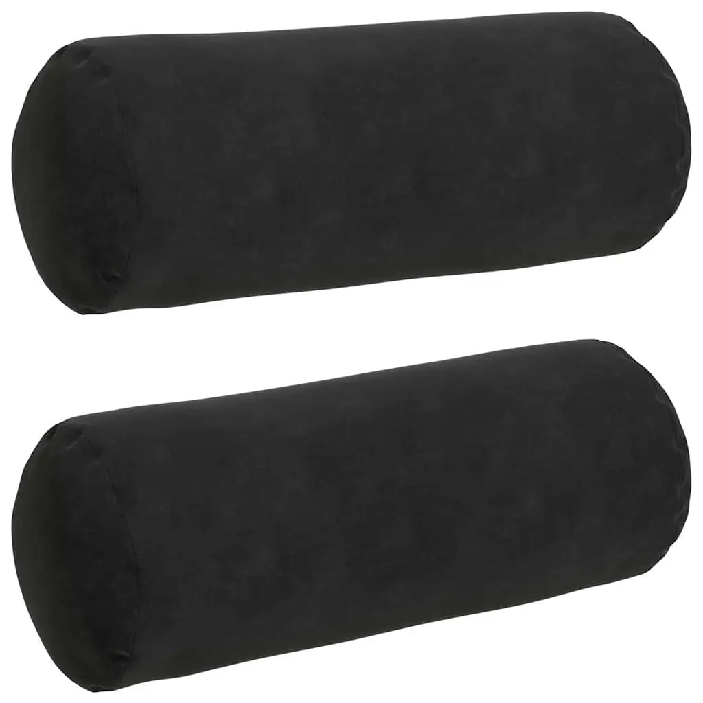 Coussins d’accent 2 pcs Noir Ø 15 x 40 cm Maison Chic