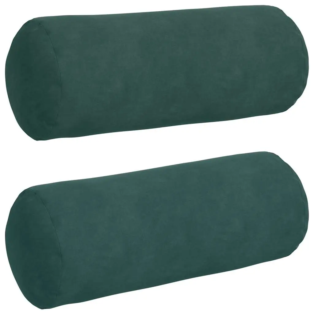 Coussins d’accent 2 pcs Vert foncé Ø 15 x 40 cm Maison Chic