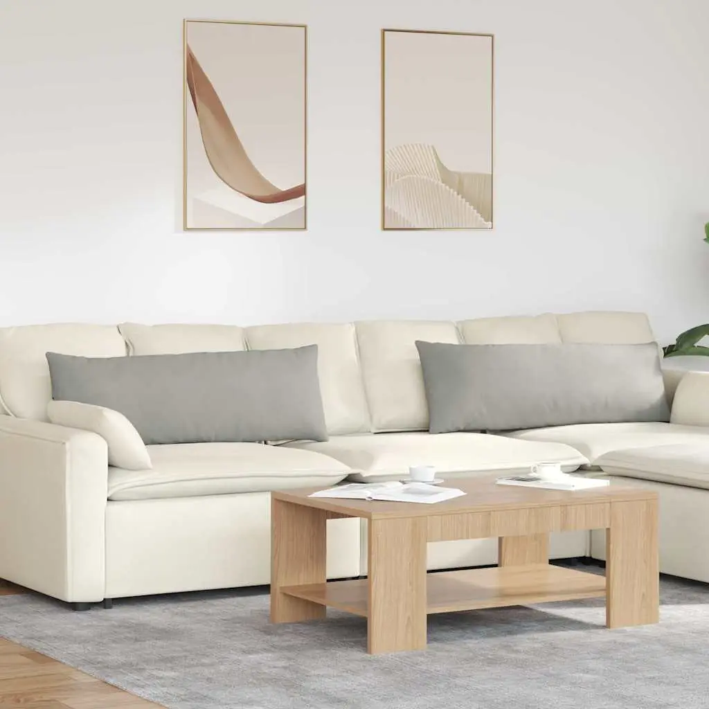 Coussins de Banc (x2) en Tissu Housse Amovible et Lavable pour Salon Gris Clair 120×40 cm – ComfortXL Outdoor Living