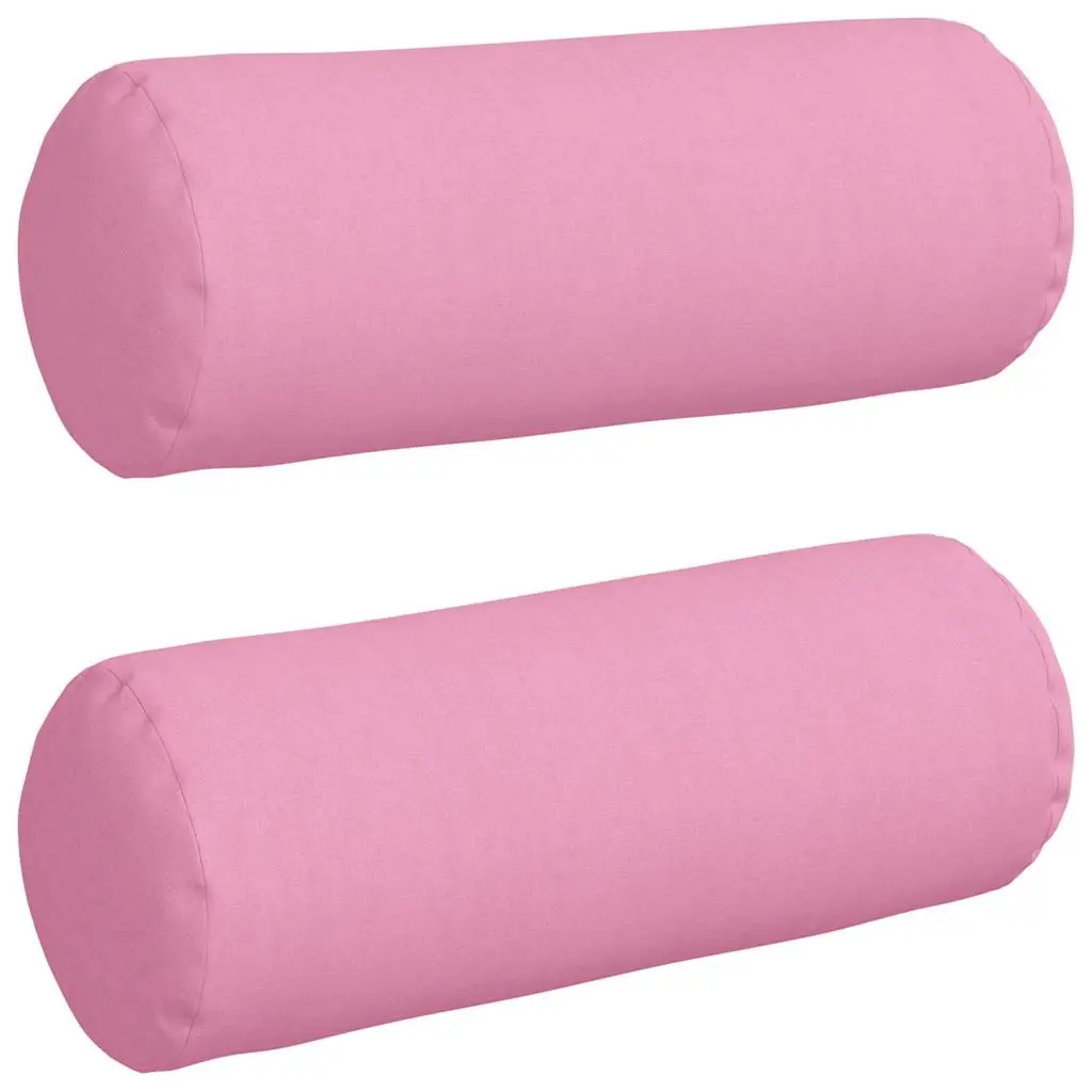 Coussins d’accent 2 pcs Rose Ø 25 x 70 cm tissu Maison Chic