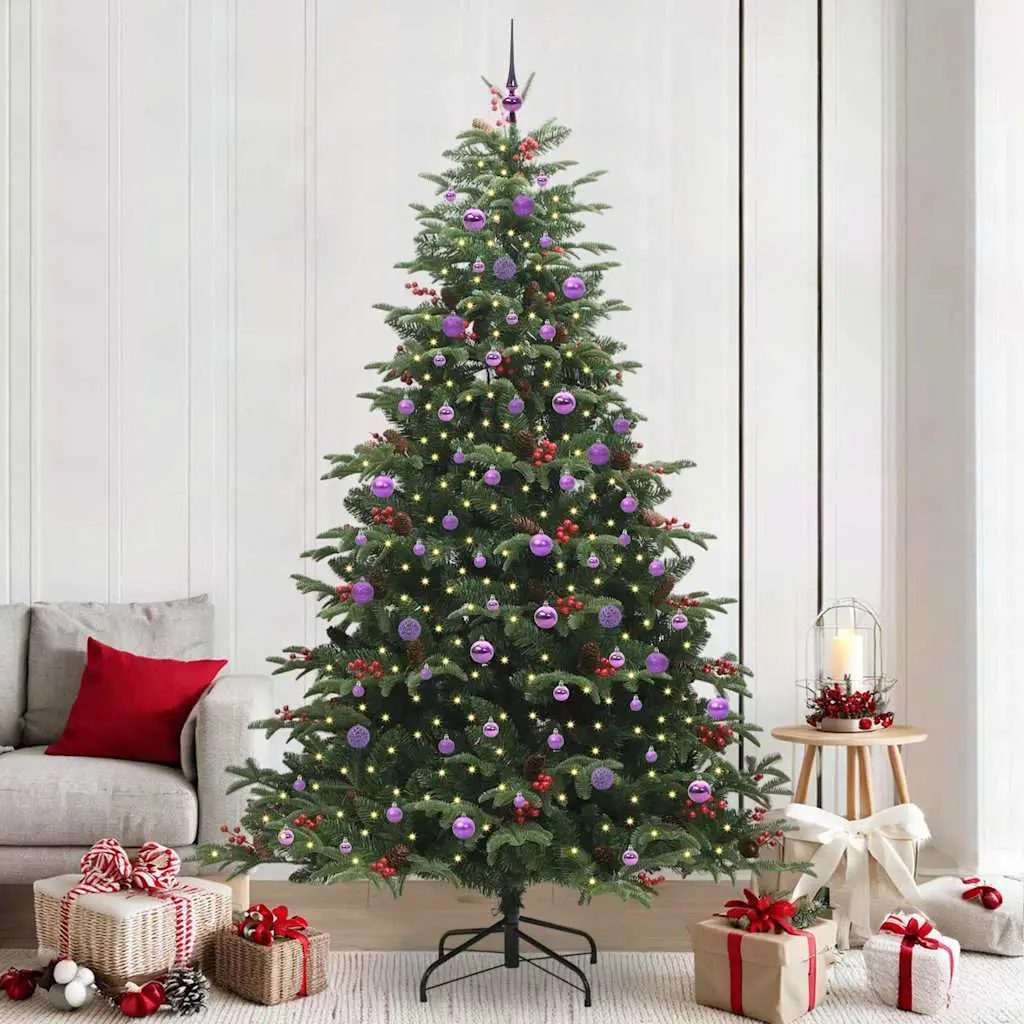 Créez un Noël Magique avec ce Sapin Artificiel 2.4m, Lumières LED Scintillantes et Décorations Fournies – ComfortXL Outdoor Living