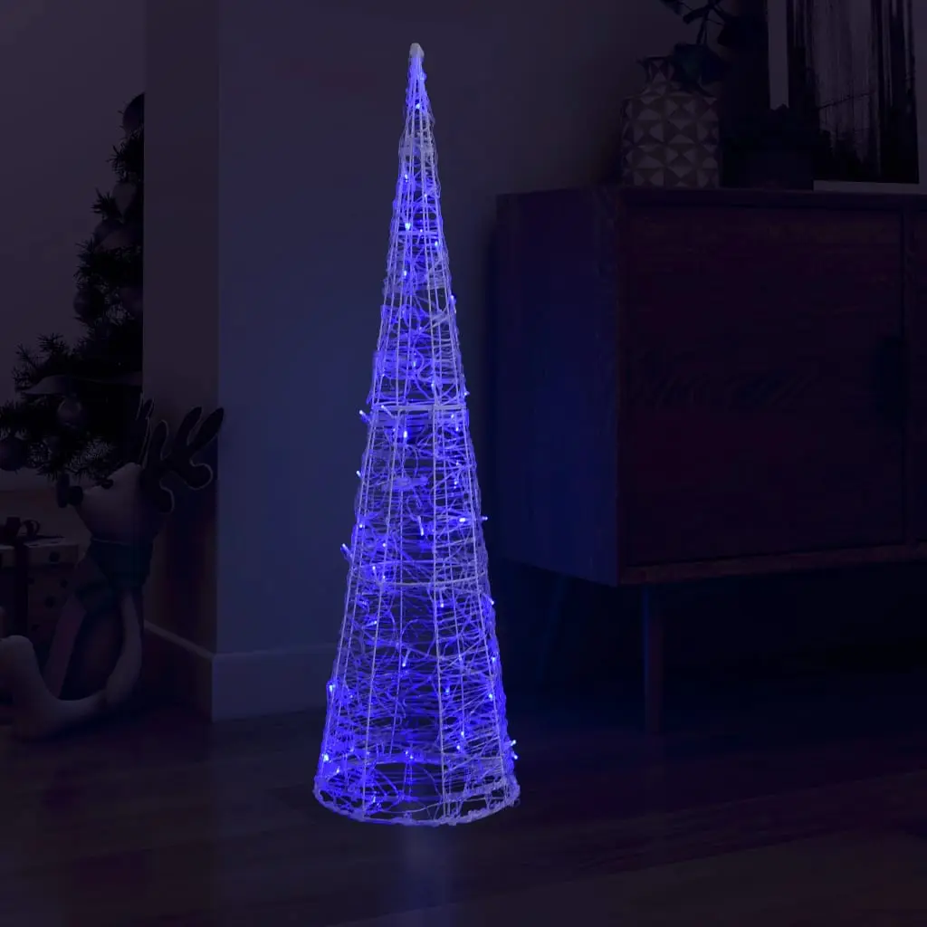 Cône lumineux décoratif pyramide à LED Acrylique Bleu 120 cm vidaXL 329807