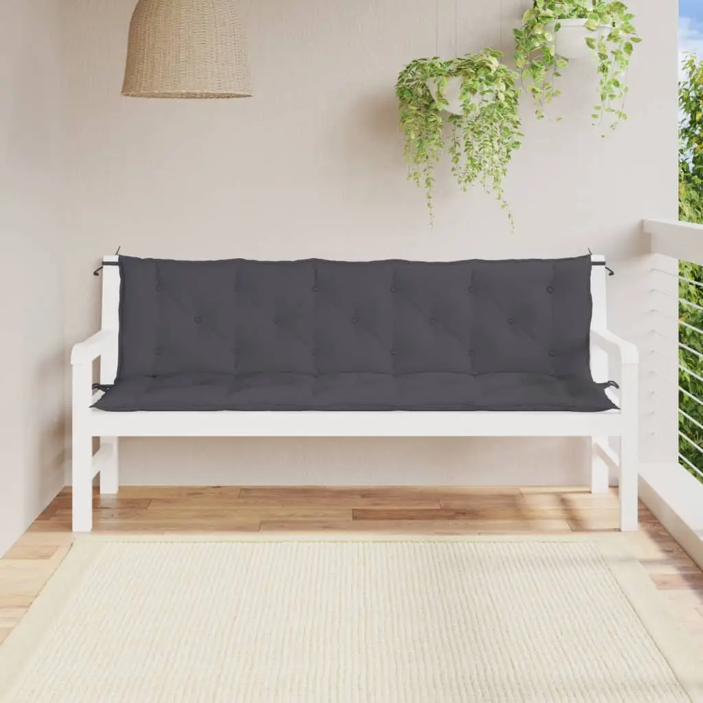 Coussins de Banc Extérieur Tissu Oxford Résistant Lot de 2 pour Jardin Anthracite 180x50cm – ComfortXL Outdoor Living