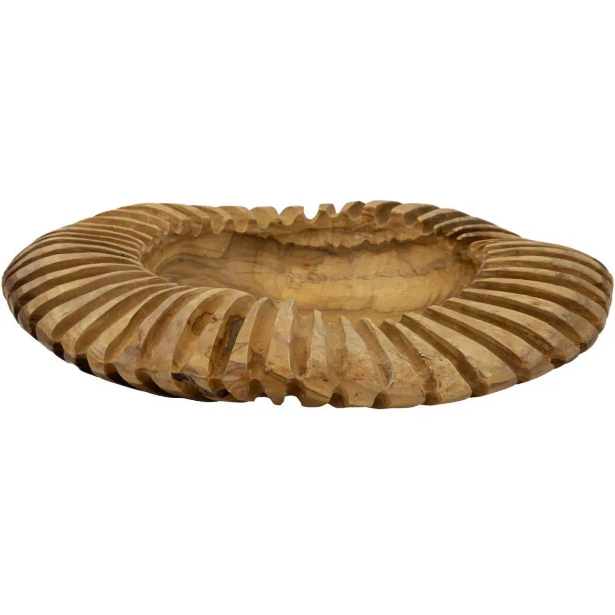 Coupe ronde en teck Geris 35 x 7 cm