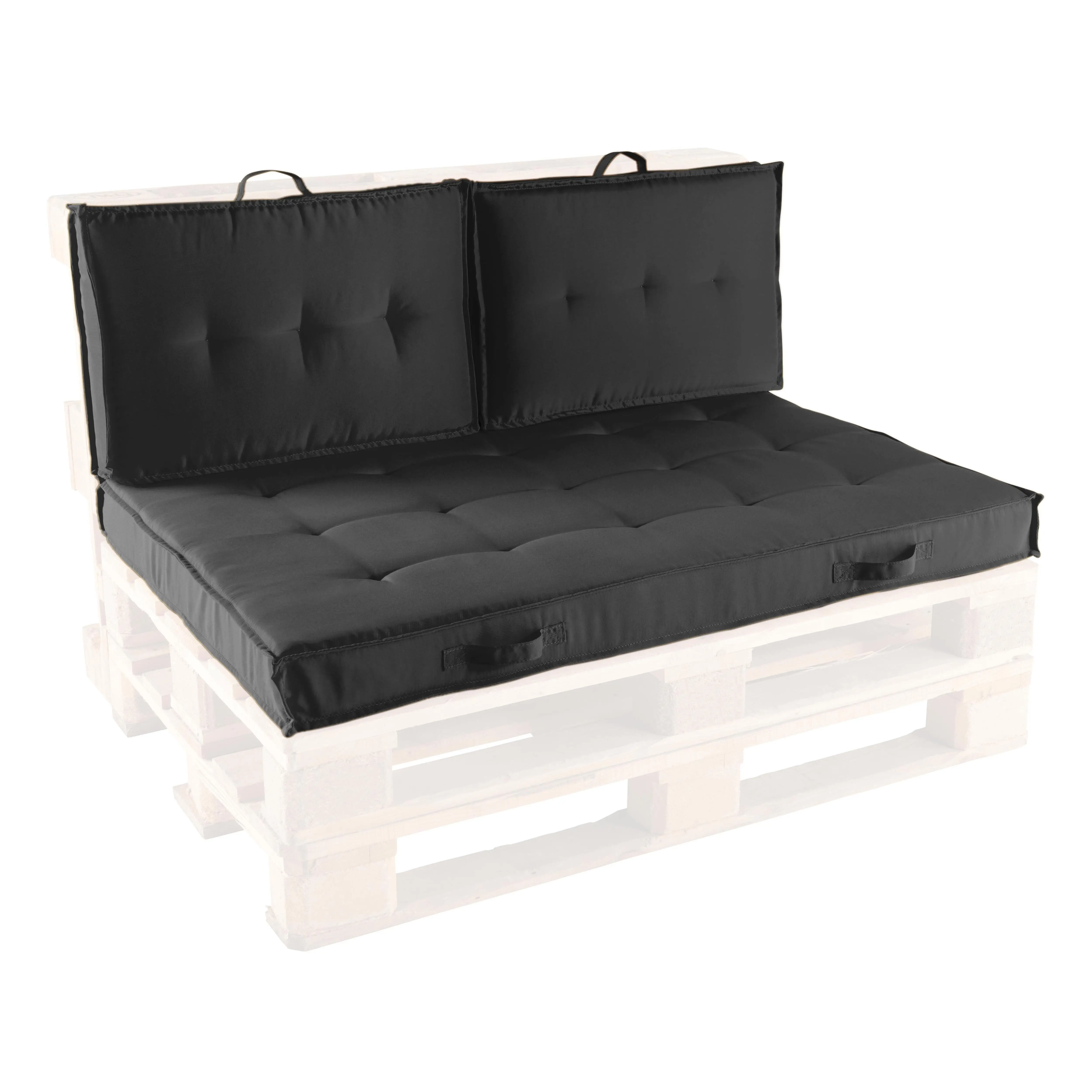 Coussins pour palette matelassés gris Cuzco – Oviala