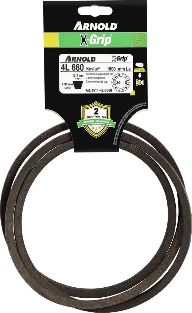 Courroie trapézoïdale X-Grip V de type 4L660 Arnold
