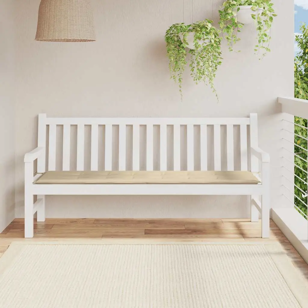 Coussin de banc de jardin Tissu Oxford Résistant à l’eau pour Extérieur Beige 180x50cm – ComfortXL Outdoor Living