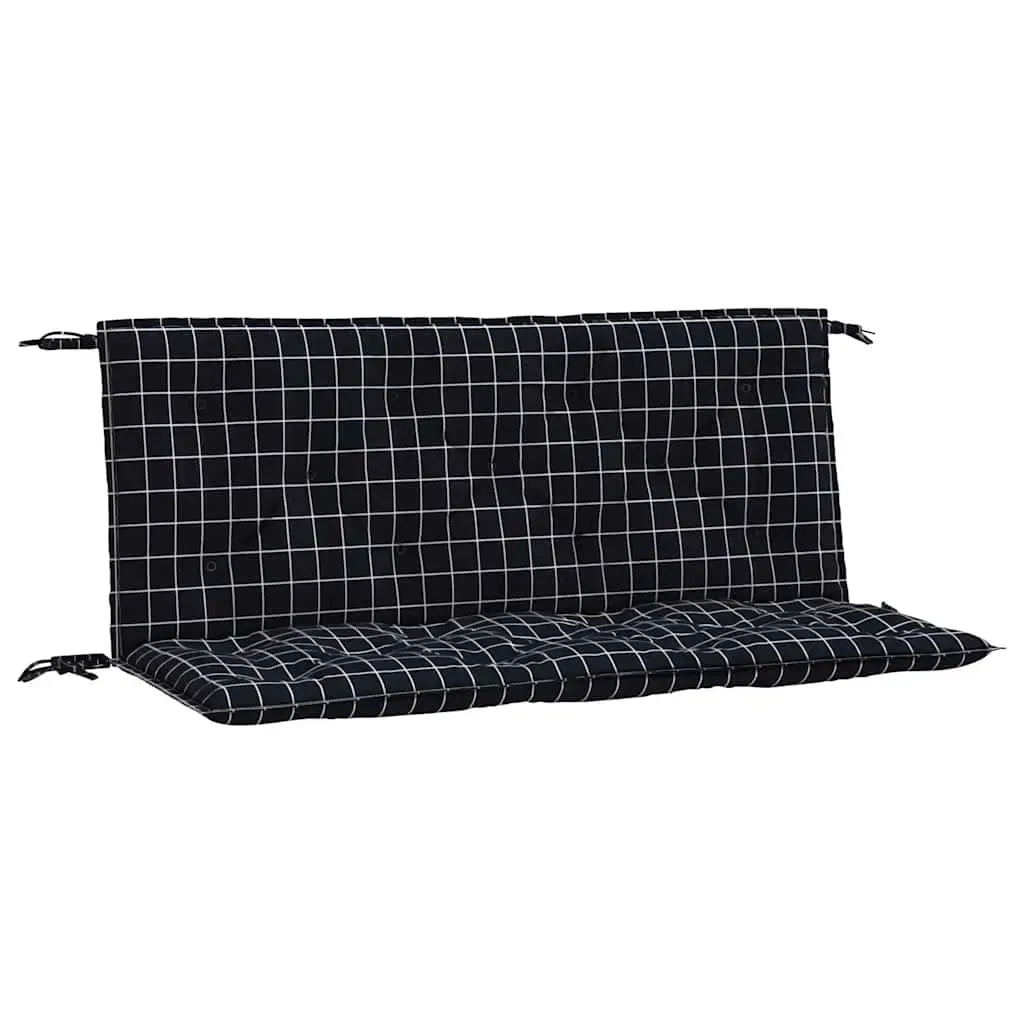 Coussins de banc de jardin lot de 2 | Coussins d’extérieur carreaux noir 120x50x7 cm Maison Chic