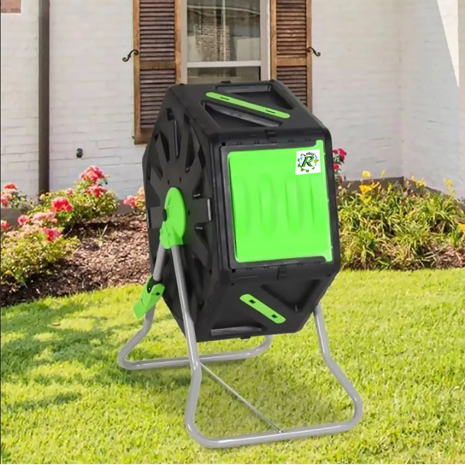 Composteur Bac à compost Rotatif 360° de 70L domestique de jardin, – décomposition rapide des matières organiques pour engrais