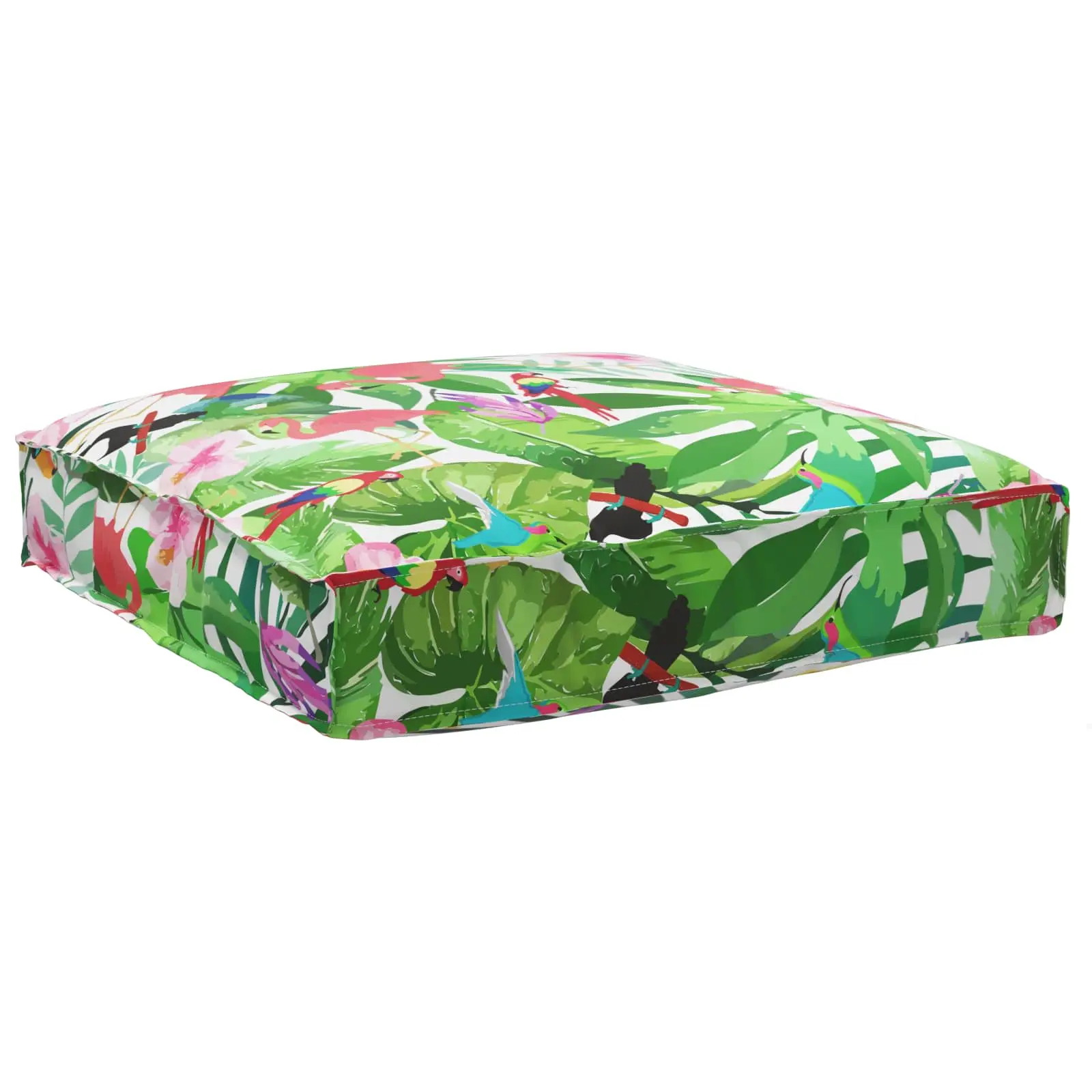 Coussin de sol XXL tissu Oxford résistant à l’eau motif floral pour jardin Multicolore 80×80 cm – ComfortXL Outdoor Living