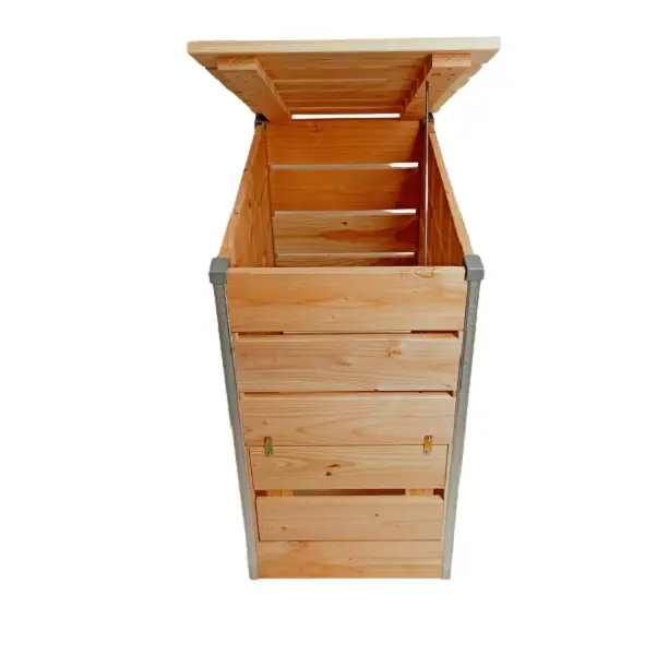 Composteur bois Douglas 246L STEEL – 80x45x82 cm – Epaisseur 19mm – mon PETIT POTAGER