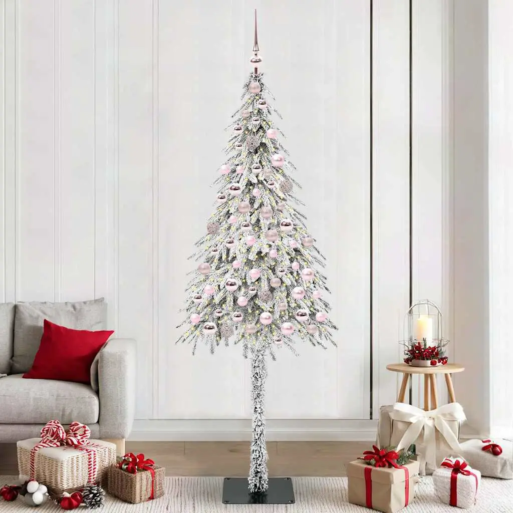 Créez un Noël Magique : Sapin Enneigé 180cm, Kit avec 300 LED et 120 Boules Incluses – ComfortXL Outdoor Living