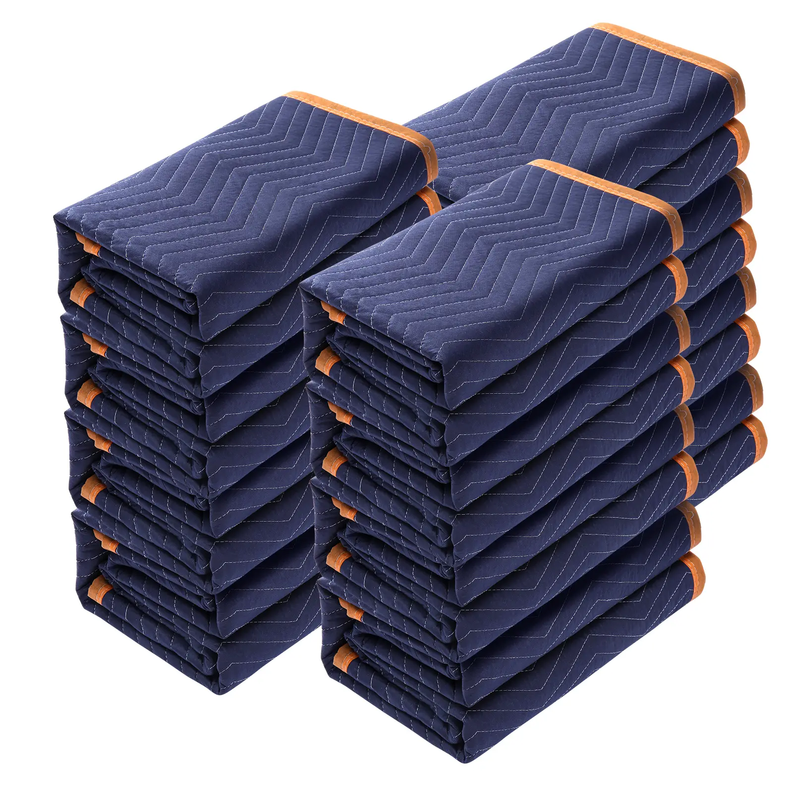 VEVOR Couvertures déménagement meubles, lot 12. 2032×1829 mm, tissu non tissé. Bleu/orange.
