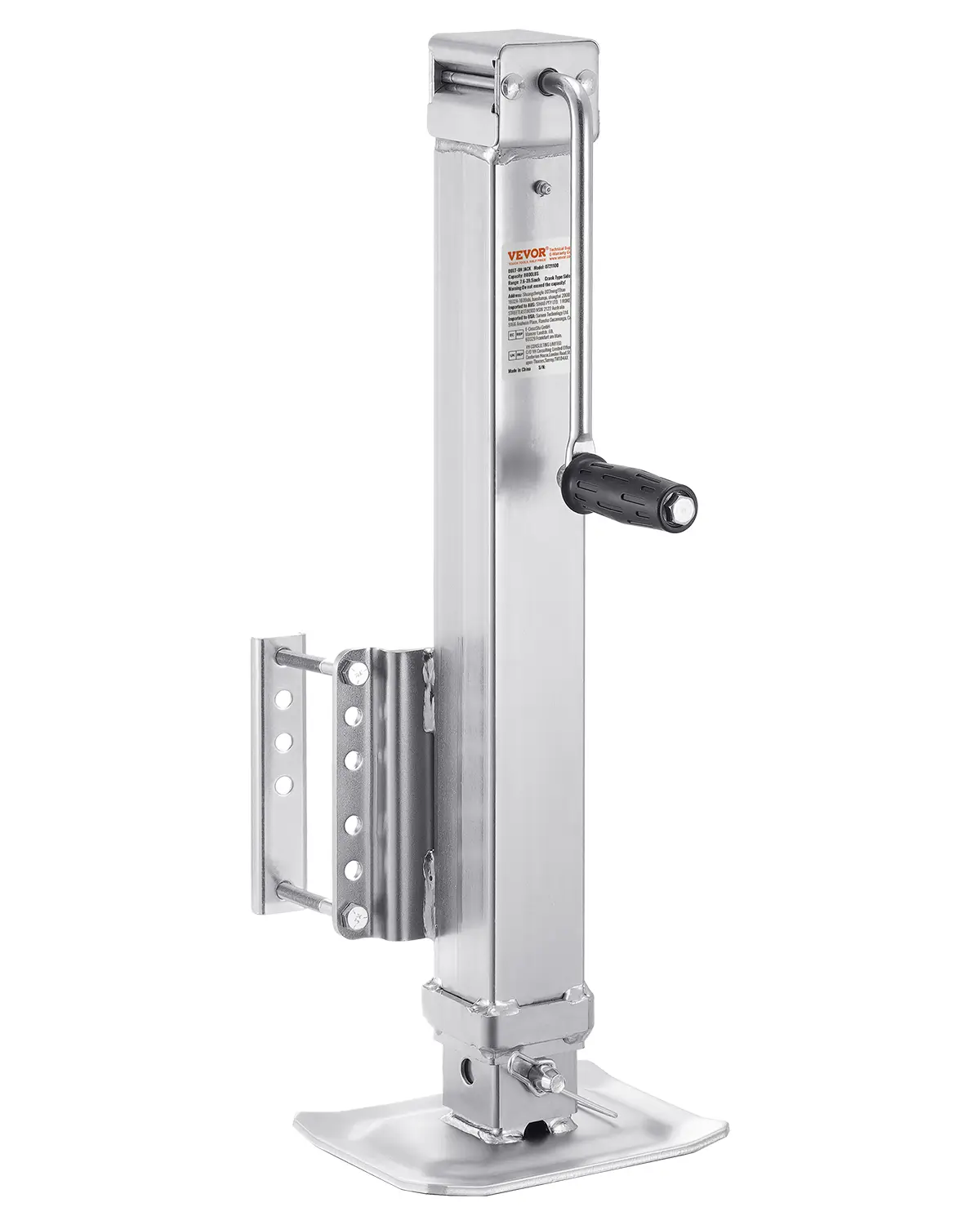VEVOR Cric remorque boulon, charge stat. 3628 kg, course 724 mm.
