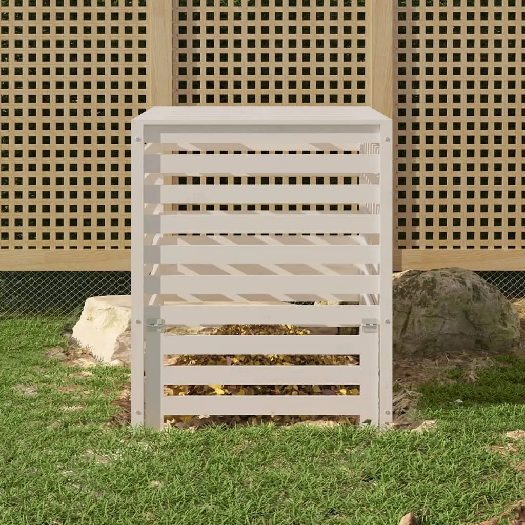 Composteur Blanc 82,5×82,5×99,5 cm Bois massif de pin vidaXL 823816