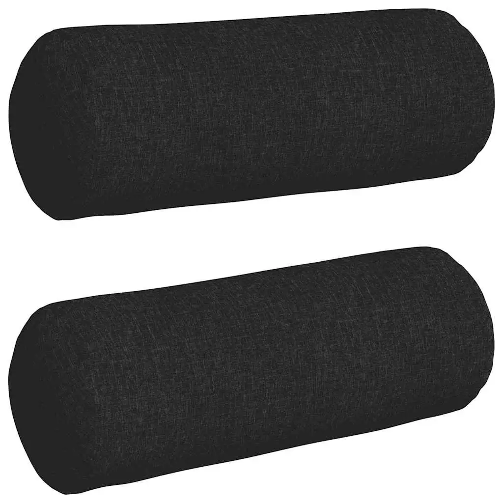 Coussins d’accent 2 pcs Noir Ø 25 x 70 cm tissu Maison Chic