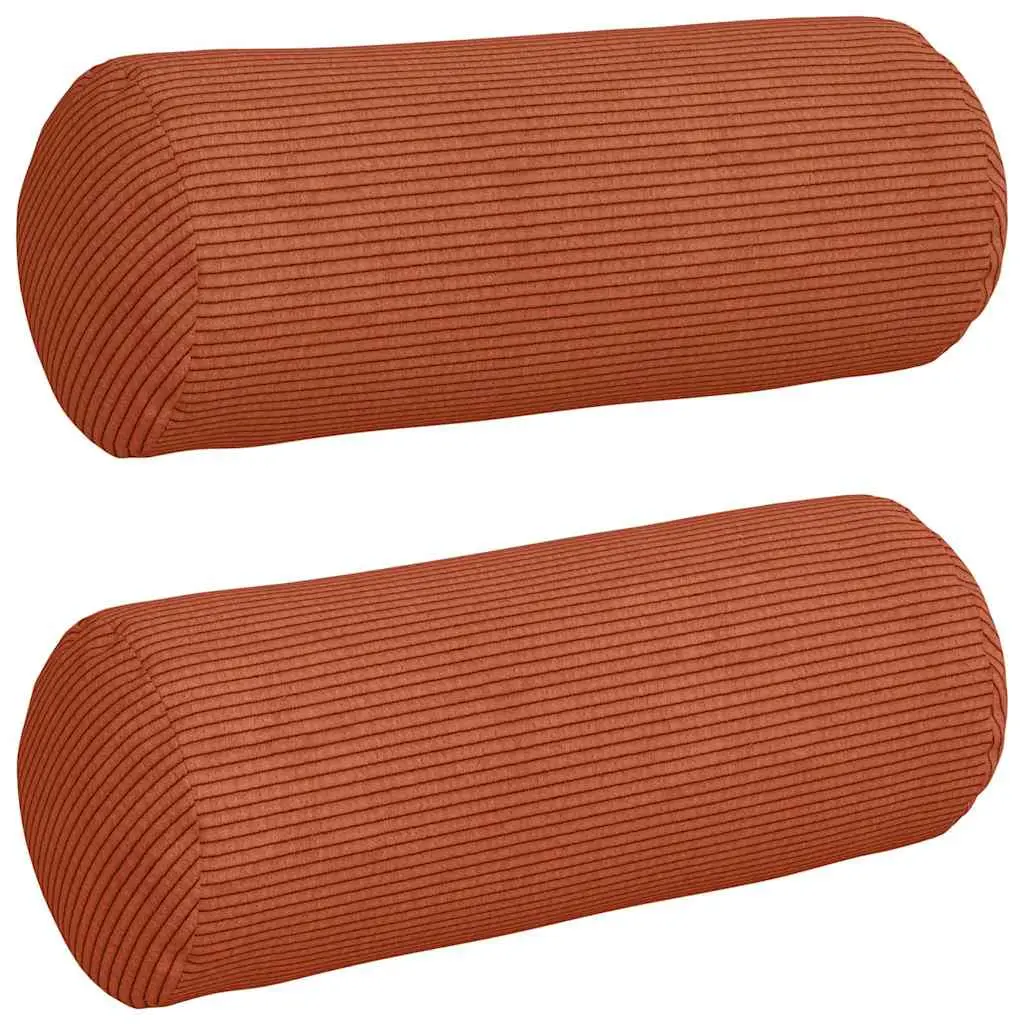 Coussins d’accent 2 pcs Rouge orange Ø 15 x 40 cm Maison Chic
