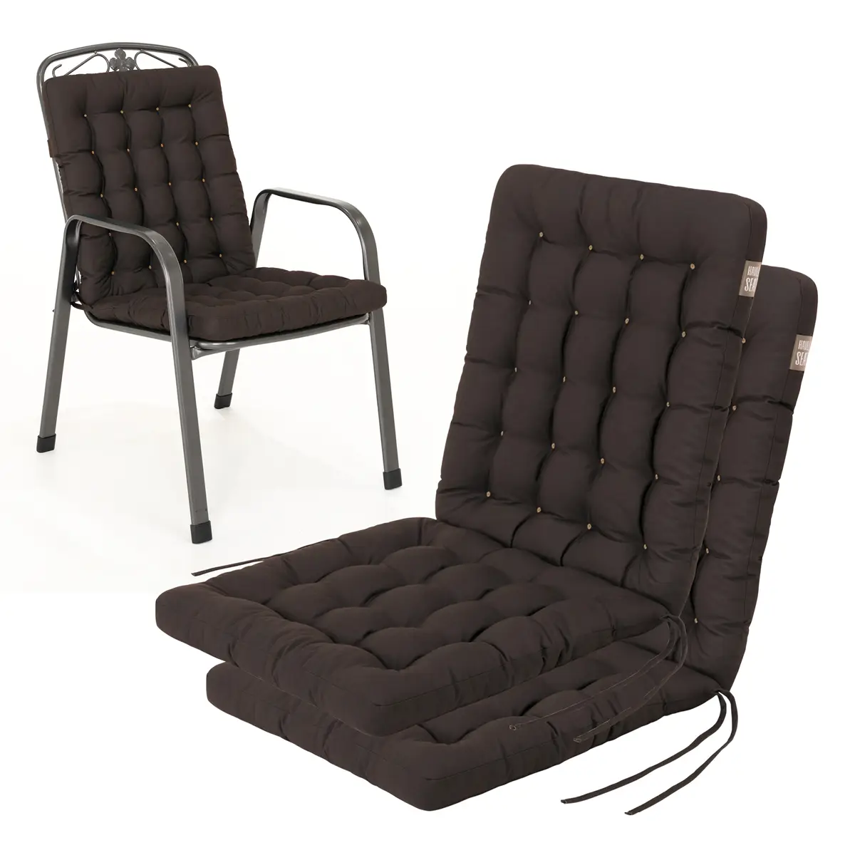 Coussin bas de chaise 100×48 cm | Marron | 2 pièces – HAVE A SEAT Living