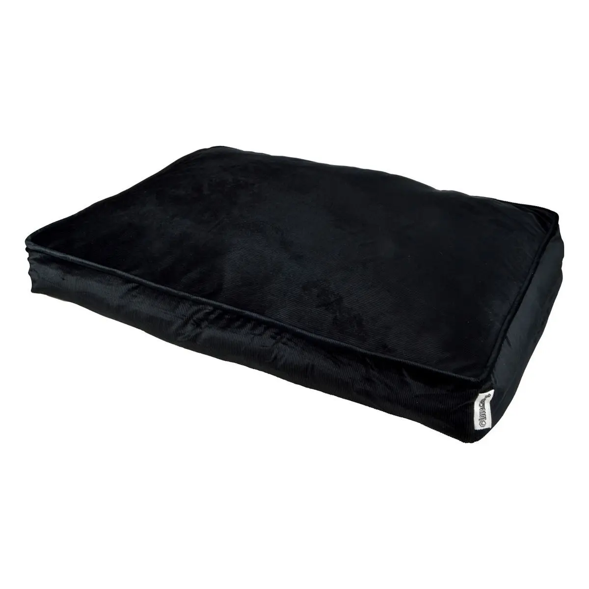 Coussin Rectangle Chien & Chat Velours «Crafty» 80cm Noir