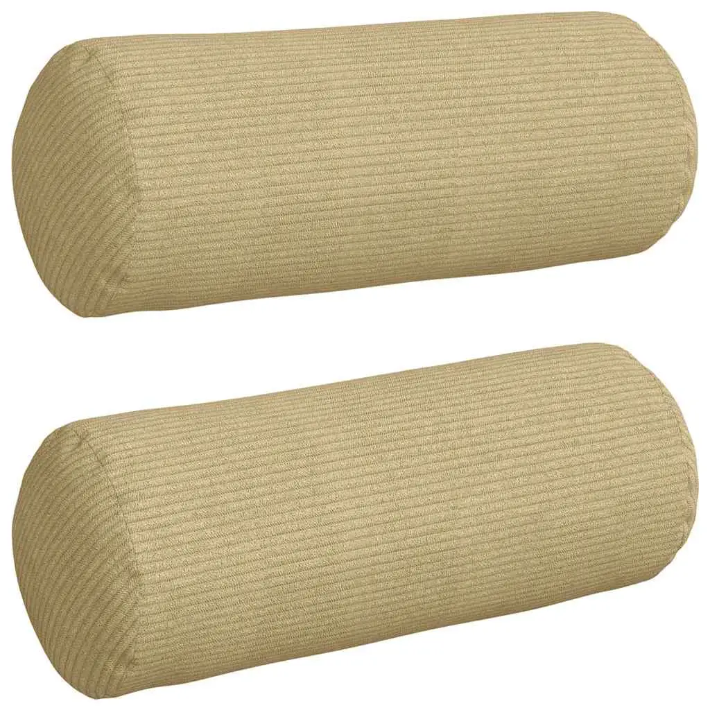 Coussins d’accent 2 pcs Vert gris Ø 15 x 40 cm Maison Chic