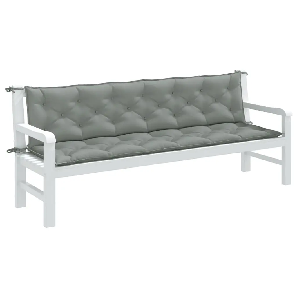 Coussins de banc extérieur lot de 2 en tissu polyester rembourré pour jardin Gris clair 200×50 cm – ComfortXL Outdoor Living