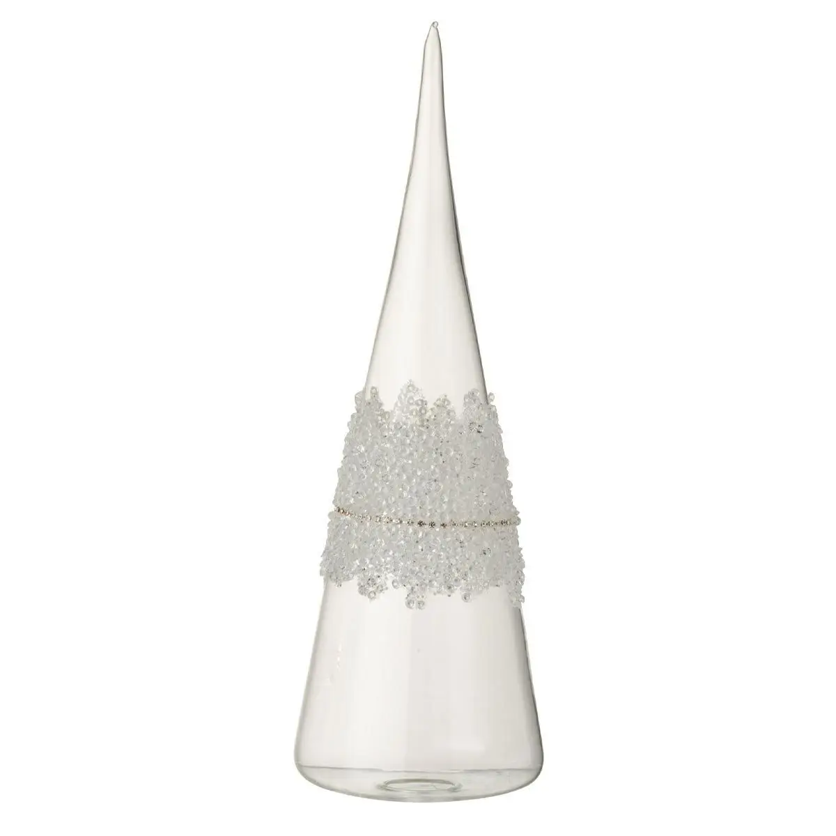 Cône Glace en Verre «Diamant» 28cm Transparent
