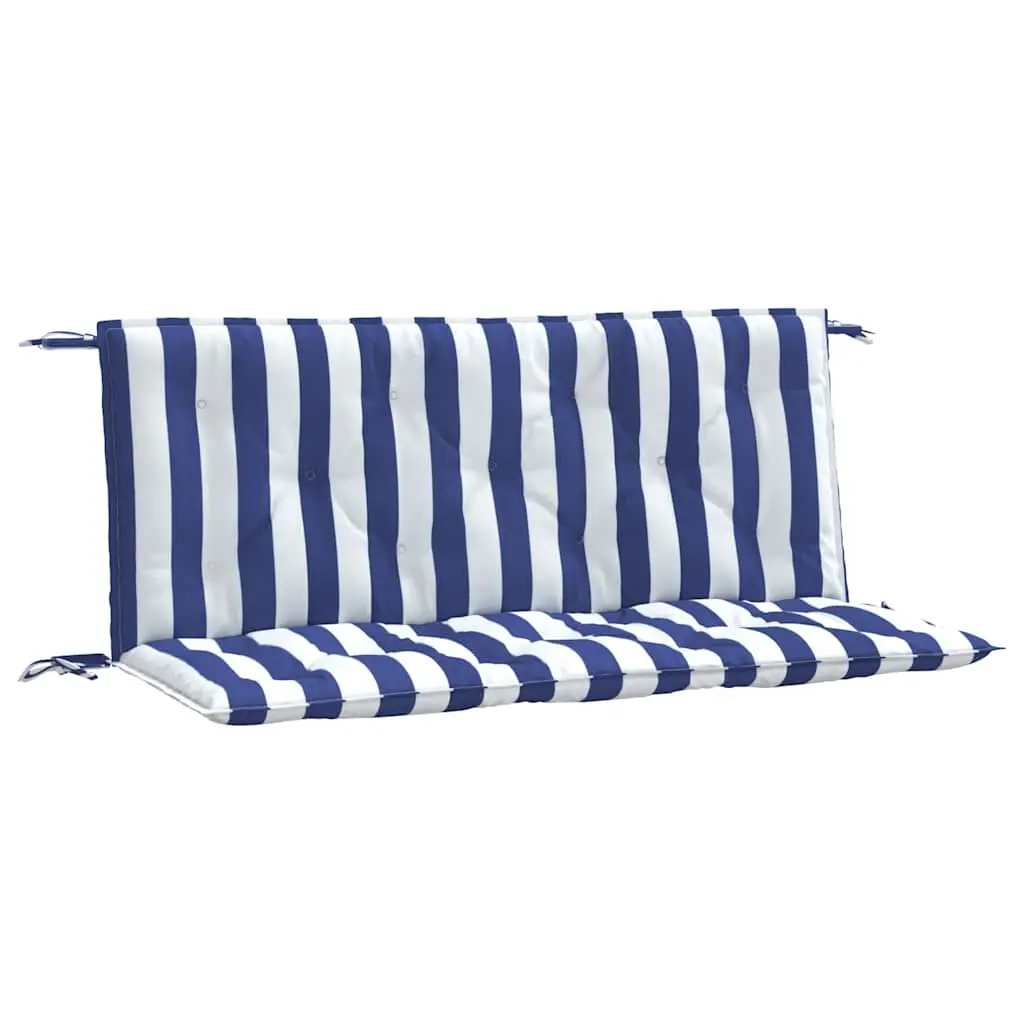 Coussins de banc de jardin lot de 2 | Coussins d’extérieur rayures bleues et blanches Maison Chic