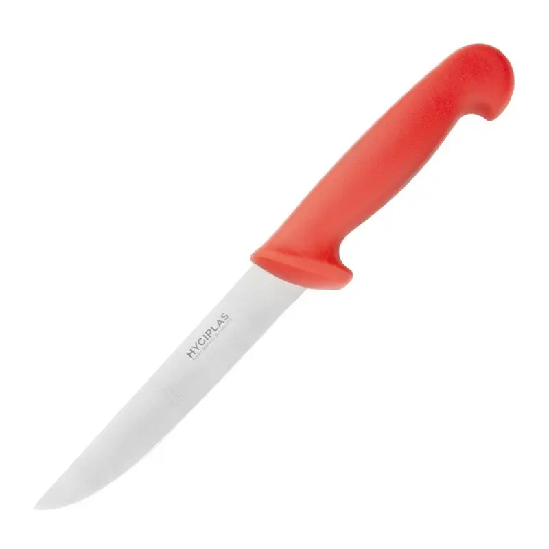Couteau à Désosser à Lame Rigide Rouge 150 mm – Hygiplas