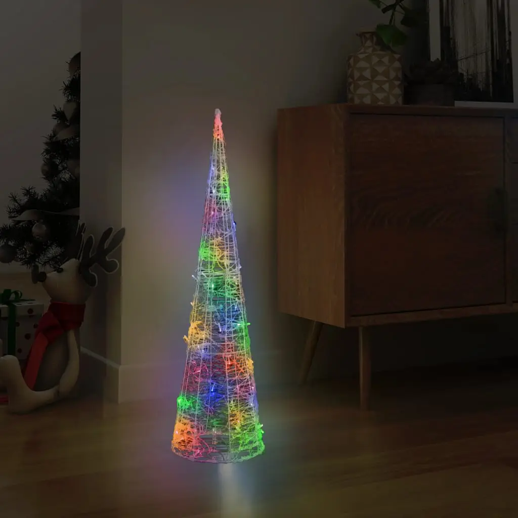 Cône lumineux décoratif pyramide à LED Acrylique Coloré 90 cm vidaXL 329804