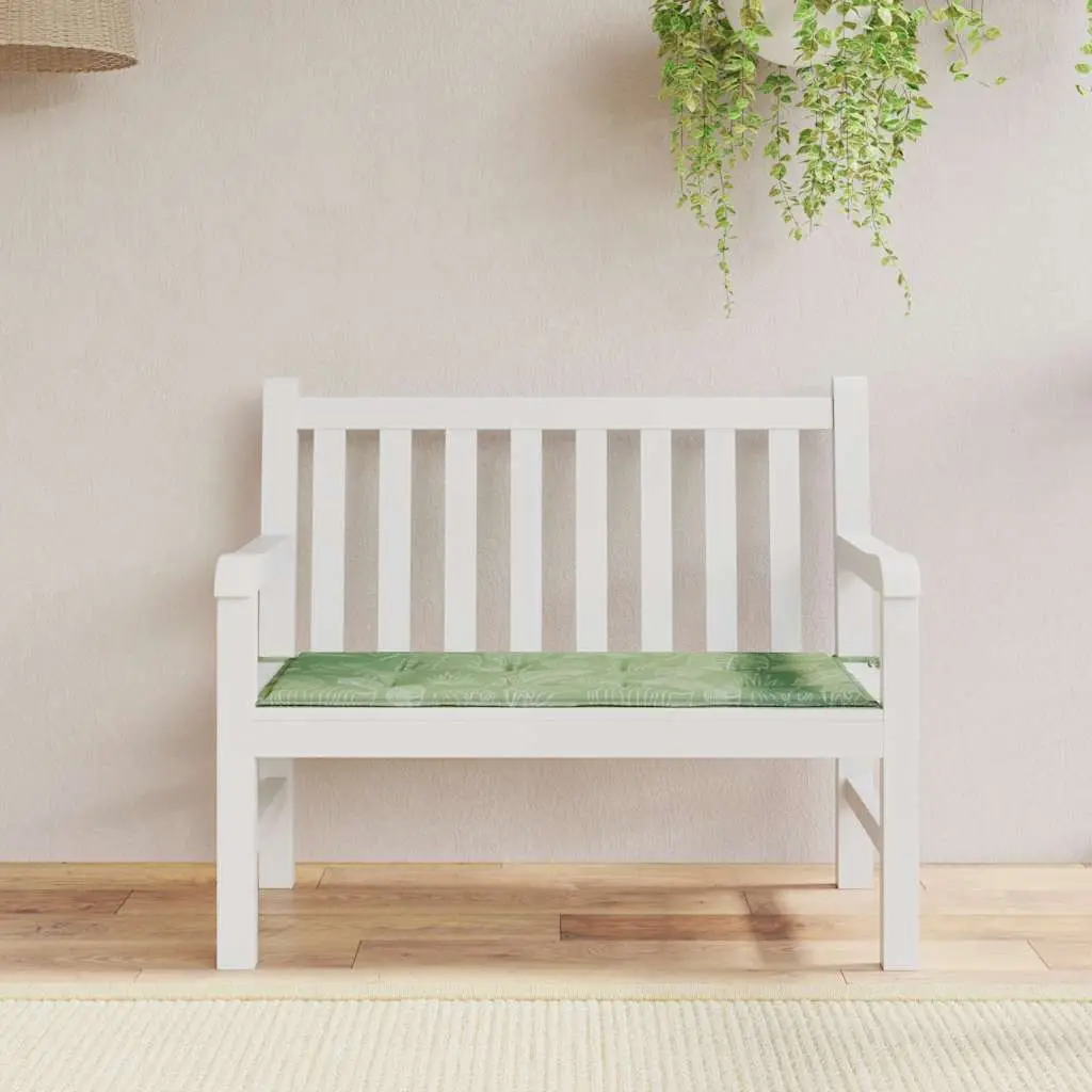 Coussin d’Assise pour Banc Tissu Oxford Déperlant pour Terrasse Jardin Motif Feuilles Vert 120x50cm – ComfortXL Outdoor Living