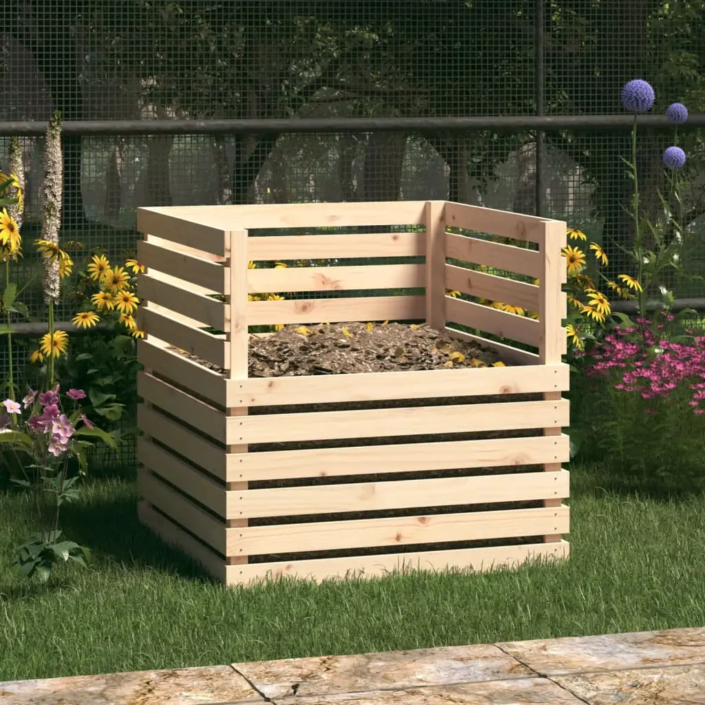 Composteur 80x80x78 cm Bois massif de pin vidaXL 822187