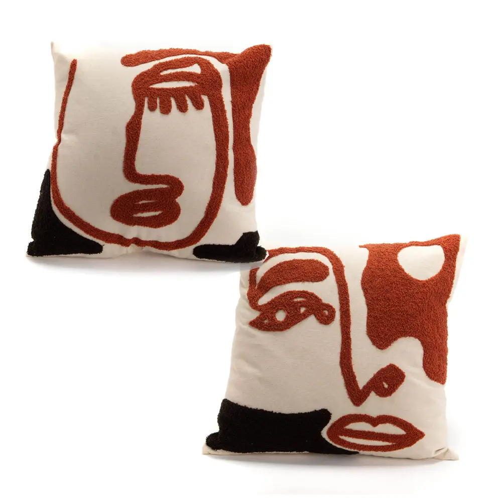 Coussins visage 45×45 cm (lot de 2)