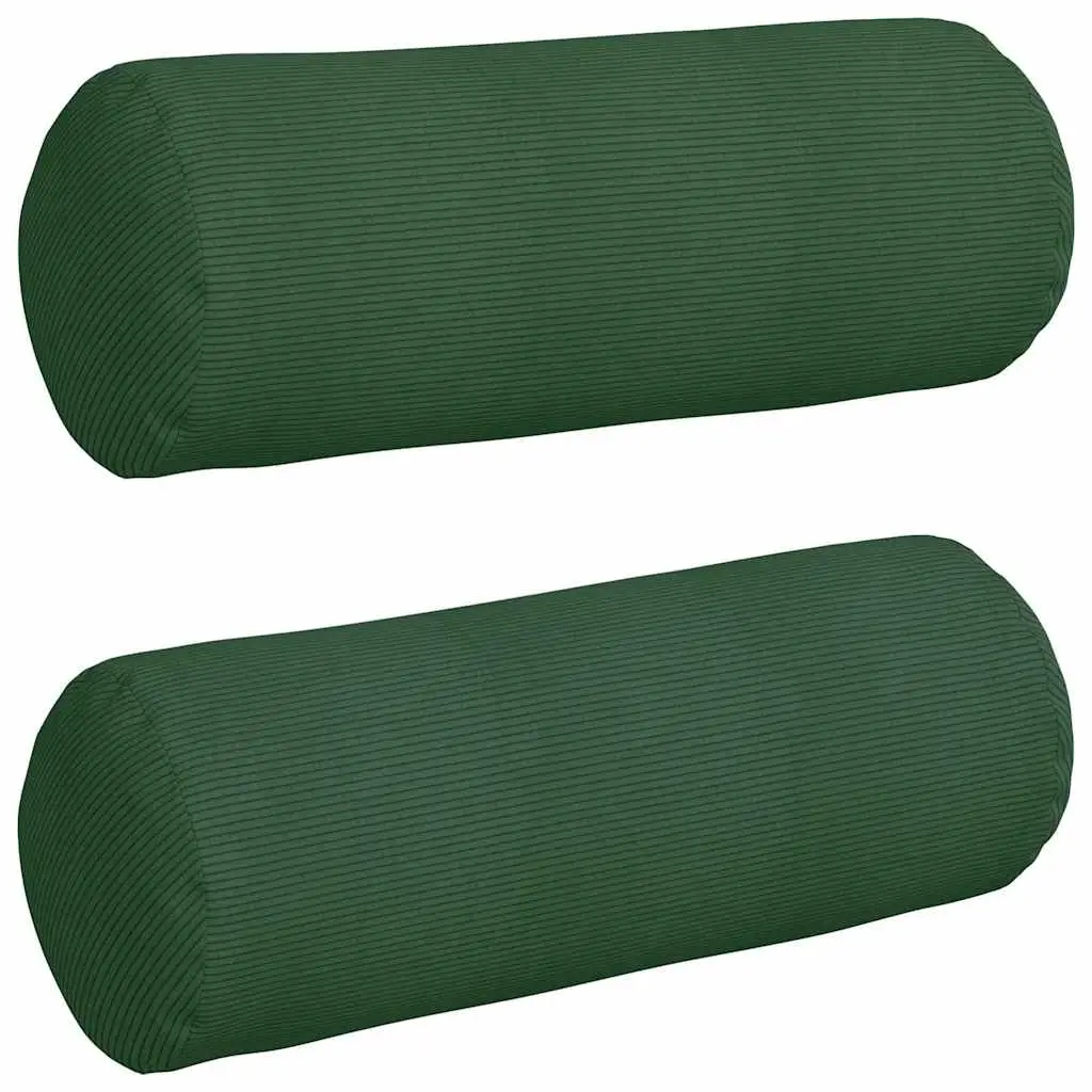 Coussins d’accent 2 pcs Vert foncé Ø 25 x 70 cm Maison Chic