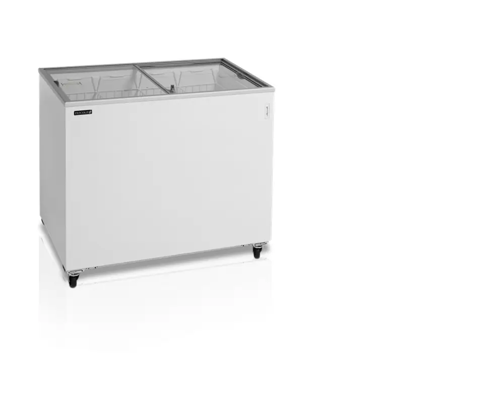 Congélateur coffre de Crème Glacée avec couvercles coulissants vitrés plats – 255 L – TEFCOLD
