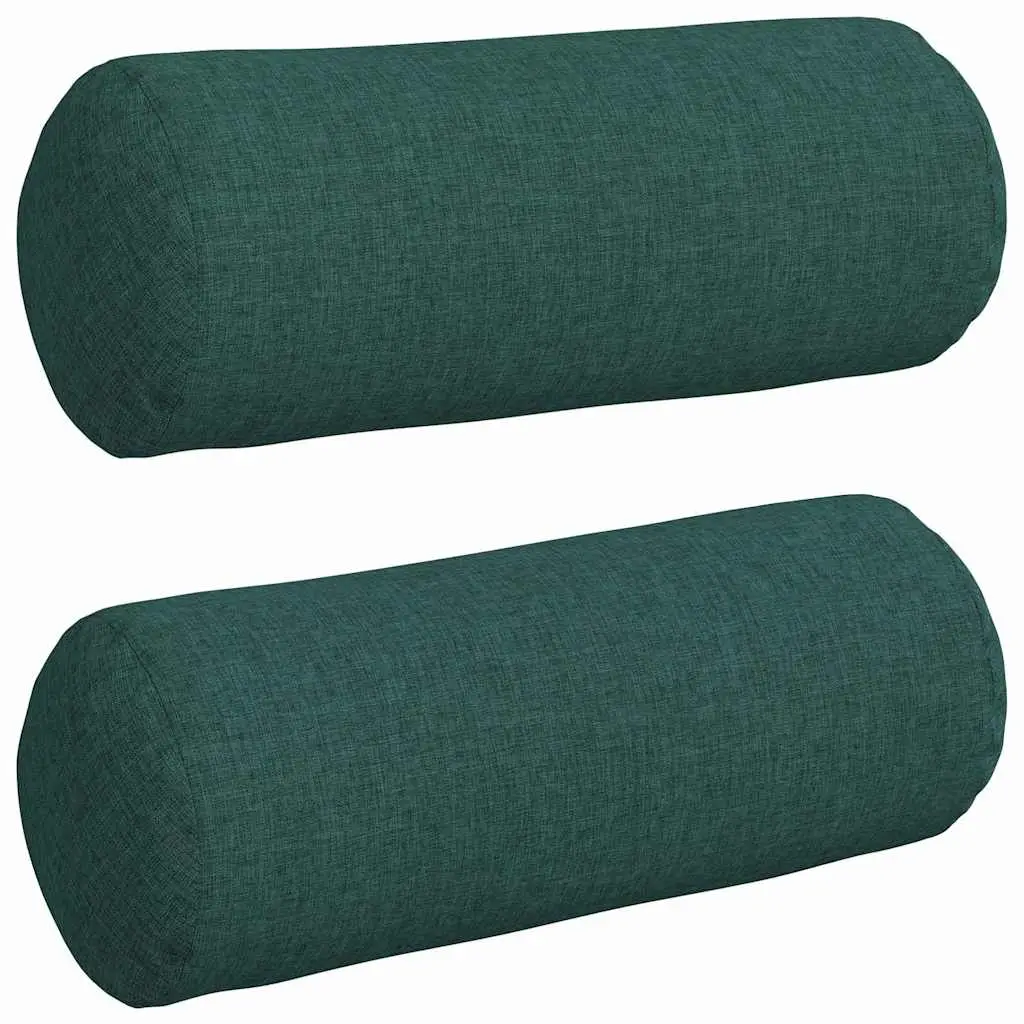 Coussins d’accent 2 pcs Vert foncé Ø 15 x 40 cm tissu Maison Chic