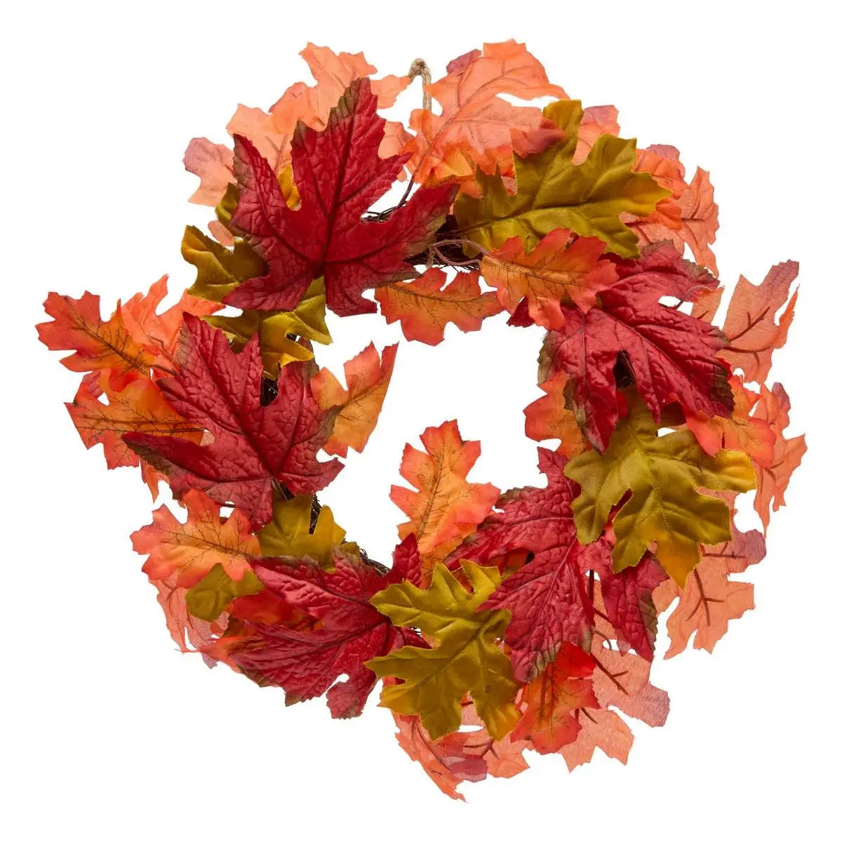 Couronne de Feuilles Artificielles «James» 43cm Orange