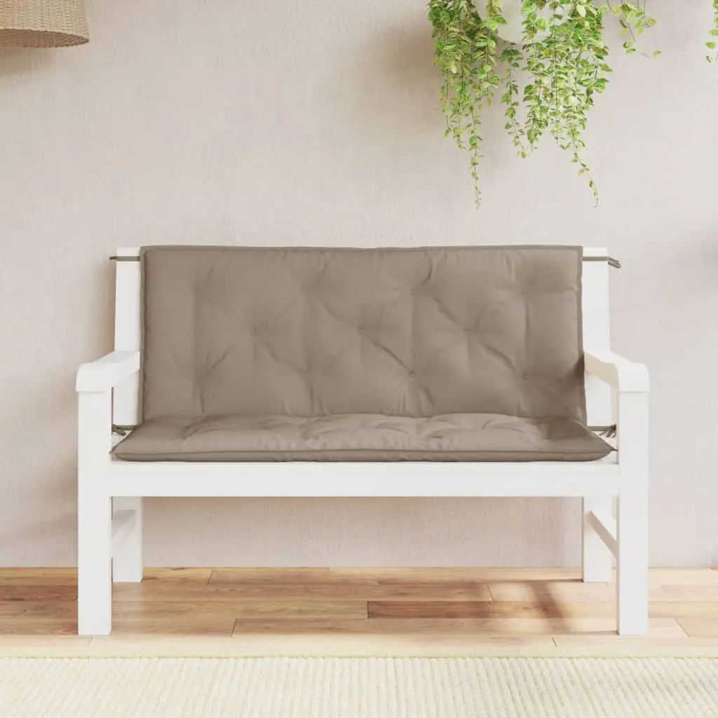 Coussins de Banc Jardin (x2) Tissu Oxford Épais pour Confort Extérieur Taupe 120x50x7 cm – ComfortXL Outdoor Living