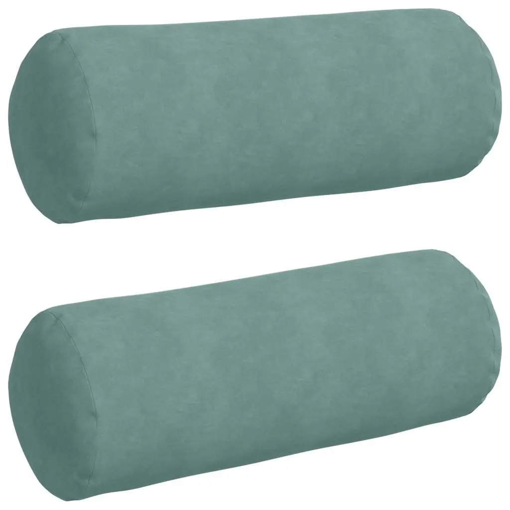 Coussins d’accent 2 pcs Vert Mer Ø 25 x 70 cm Maison Chic